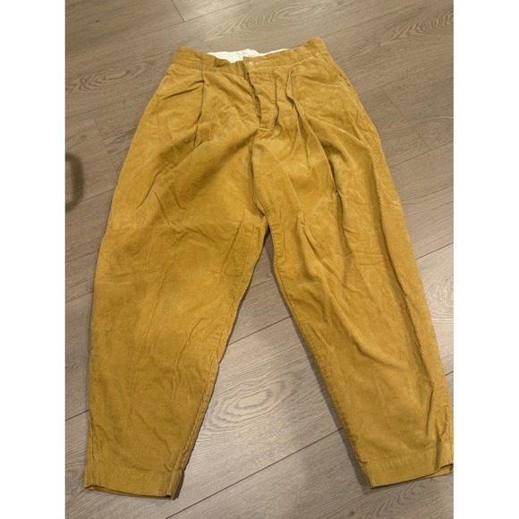 Gallego Desportes Pants - gallego desportes corduroy pants‎ Yellow Size Small France Cotton